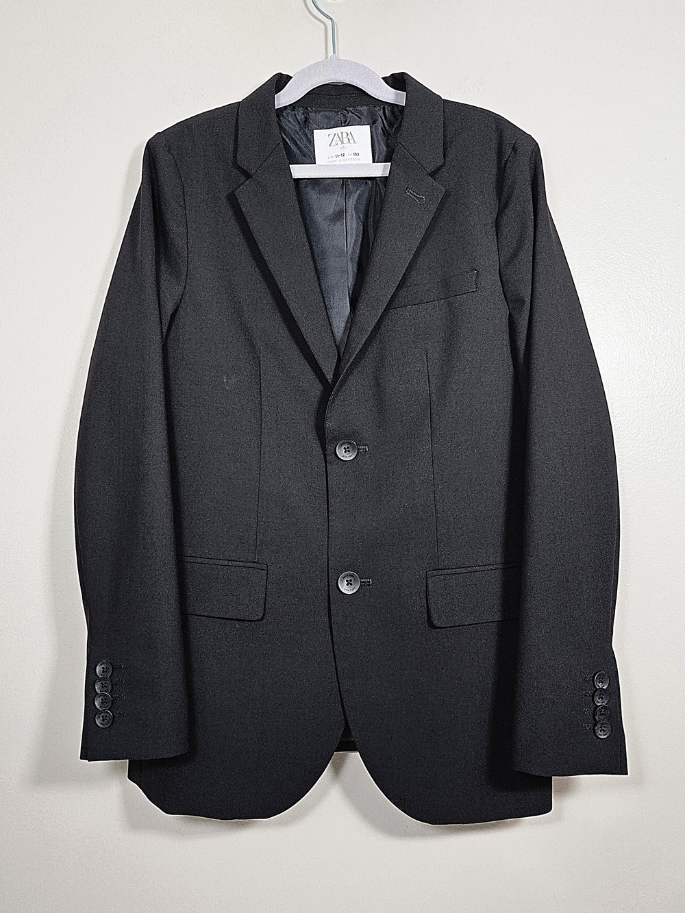 Zara Boys Black Classic Blazer, Size 11-12, EUC